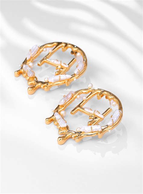 fendi hoop earrings|fendi bamboo earrings.